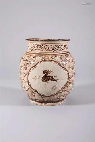 Jizhou Kiln Painted Deer Jar