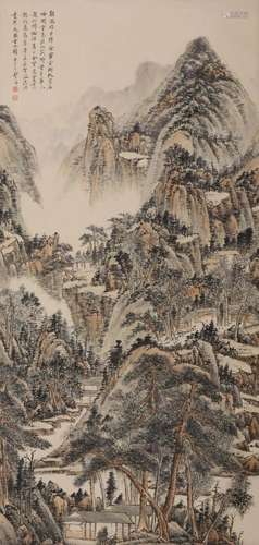 Chinese Landscape Painting, Ink and Color on Paper, Hanging ...