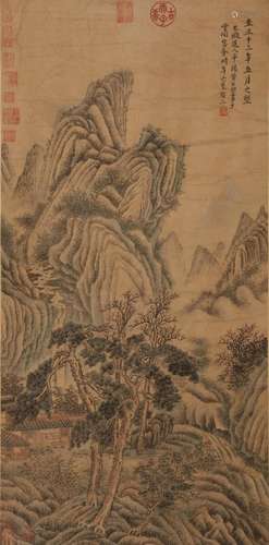 Chinese Landscape Painting, Hanging Scroll, Huang Gongwang M...