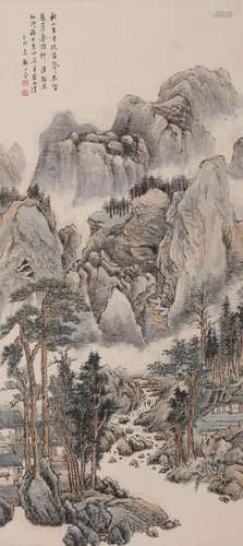 Chinese Landscape Painting, Ink and Color on Paper, Hanging ...