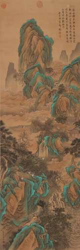 Chinese Landscape Painting, Ink and Colour on Silk, Hanging ...