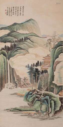 Chinese Landscape Painting, Ink and Color on Paper, Hanging ...