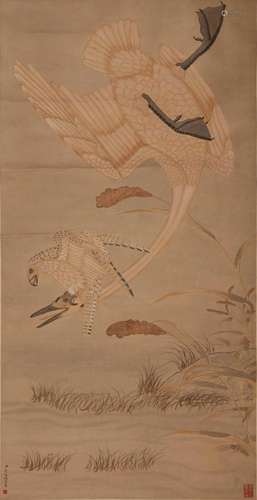 Chinese Flower and Bird Painting, Ink and Colour on Paper, H...