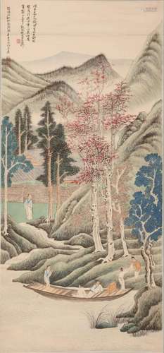 Chinese Landscape and Figure Painting, Ink and Color on Pape...