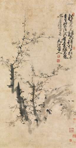 1521-1593 徐渭 雪梅春信图 立轴 水墨 纸本