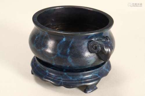 Heavy Chinese Censer and Stand,