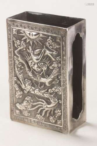 Chinese Silver Matchbox Case,