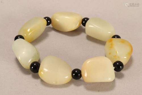 Chinese Stone Bead Bracelet,