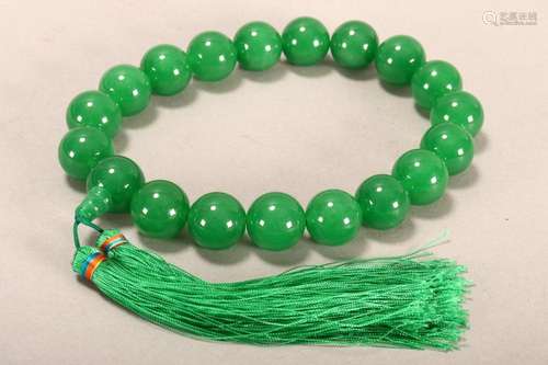 Chinese Green Stone Prayer Beads,