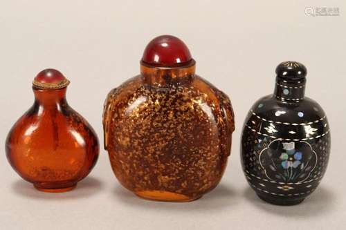 Two Chinese Glass Snuff Bottles,