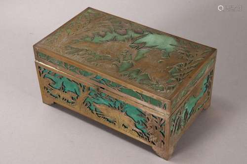 19th Century Pierced Brass Jewellery Box,