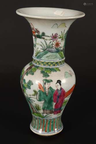 Chinese Famille Vert Porcelain Vase,