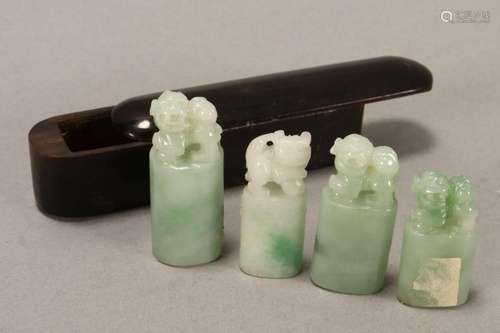 Four Small Chinese Jade Seals,