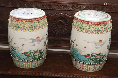 Pair of Chinese Porcelain Tabourets,