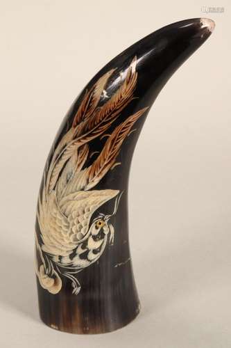 Chinese Carved Horn,