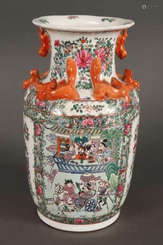 Large Cantonese Porcelain Vase,