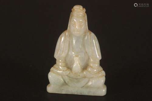 Chinese Carved Miniature Jade Buddha,