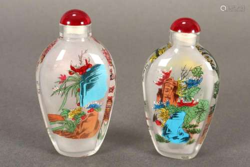 Pair of Chinese Glass Snuff Bottles,