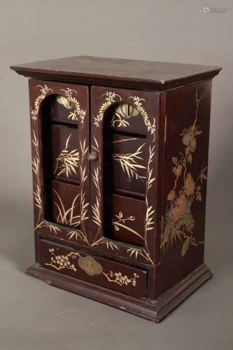 Chinese Miniature Lacquer Cabinet,