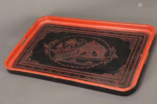 Twin Handled Lacquer Tray,