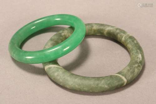 Two Small Chinese Jade Bangles,