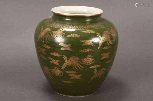 Chinese Green Glaze Jar,