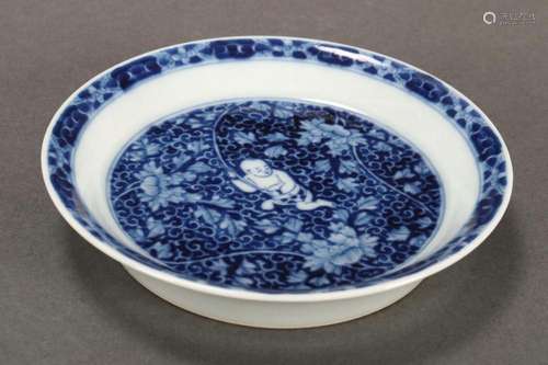 Chinese Blue & White Porcelain Dish,