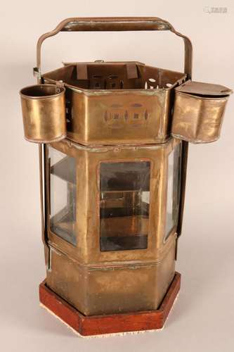 Chinese Brass Coal Fired Canteen Warmer,