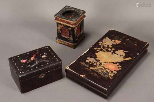 Two Japanese Lacquer Ware Boxes,