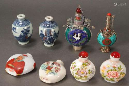 Group of Eight Snuff Bottles,