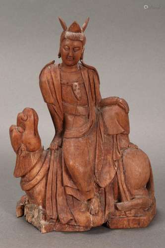 Chinese Carved Wooden Figure Group,