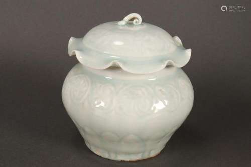 Chinese Pale Celadon Jar and Cover,