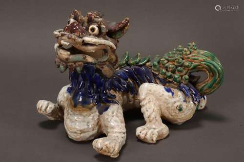 Chinese Shiwan Figure of a Kylin,