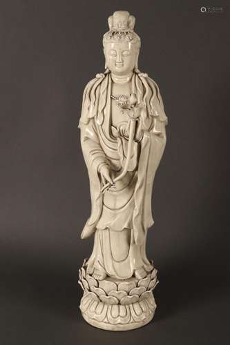 Tall Chinese Blanc de Chine Guanyin,