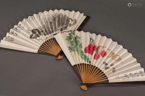 Two Chinese Painted Fans,