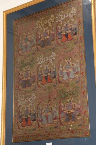 Large Framed Indian Textile,