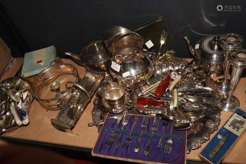 Box of Assorted Silver Plate,