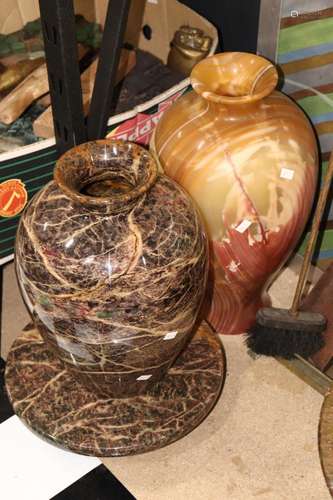 Two Large Stone Vases,