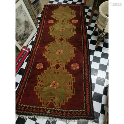 Large Cotton Weave Tribal Rug,