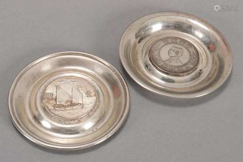 Pair of American Sterling Silver Pin Dishes,