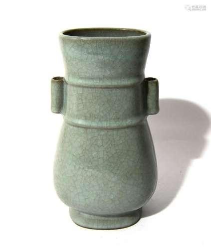 A Chinese Crackle Glazed Gu Vase