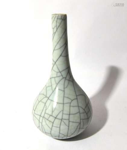 A Chinese Crackle Glazed Long Neck Vase