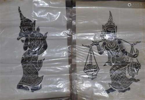 Two Thai Rubbings of Guardian Angels, mid 20th Century