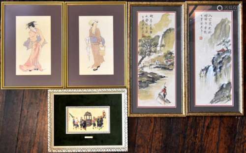 A Collection of Four Paintings & a Print