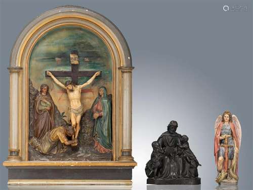 (T) A collection of three religious sculptures, H 26 -