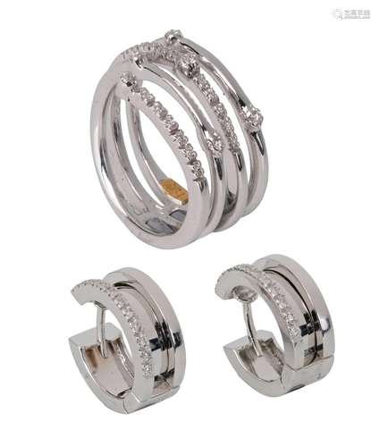 (T) An 18ct white gold ring set with brilliant-cut