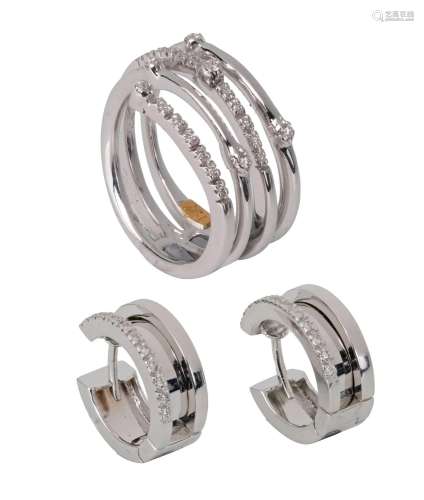 (T) An 18ct white gold ring set with brilliant-cut