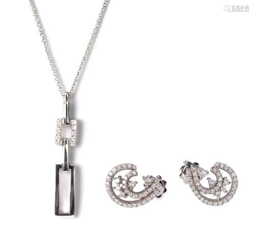 (T) An 18ct white gold pendant set with brilliant-cut