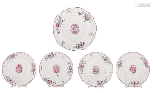 (T) A collection of faience de l'est armorial dishes