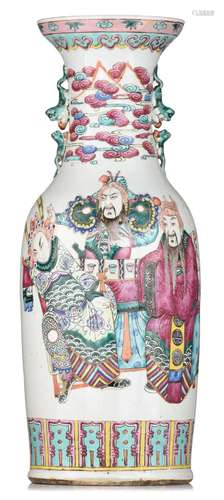 (T) A Chinese famille rose vase, 19thC, H 59,5 cmâ€¦